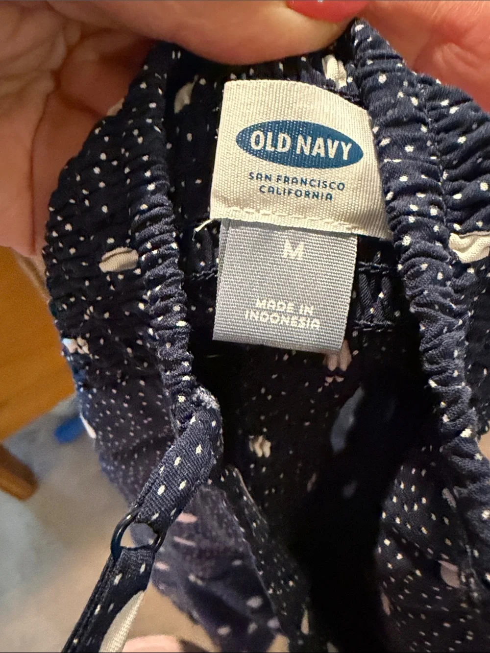 Old Navy Navy Polka Dot Spaghetti Strap Mini Dress - Picture 7 of 7